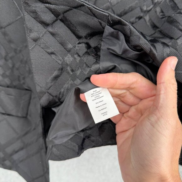 Talbots Textured Blazer Jacket Size 6 Petite Black Windowpane Crop Classic EUC - Picture 7 of 12